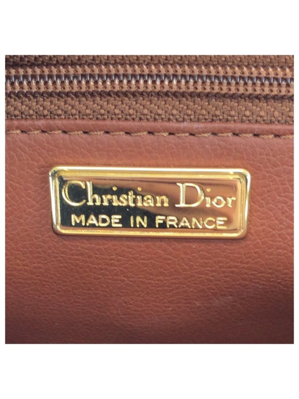 Dior Vintage CD Logo Brown Camel Gold Leather Shoulder Bag - Picture 4 of 9